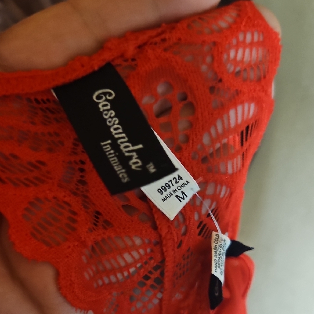 Cassandra Intimates Elegant Red Lace Babydoll Set NWOT - Picture 6 of 6